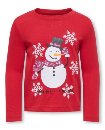 Only Mini Xmas Life Yrsa Christmas Top Salsa 92 Cm
