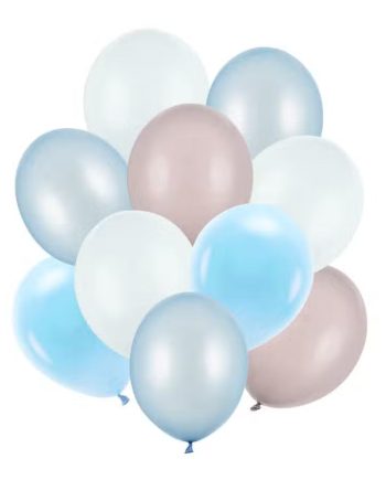 Partydeco Balloner Blå Mix 10 Pak