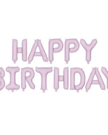 Partydeco Folie Ballon Happy Birthday Pastel Lilla