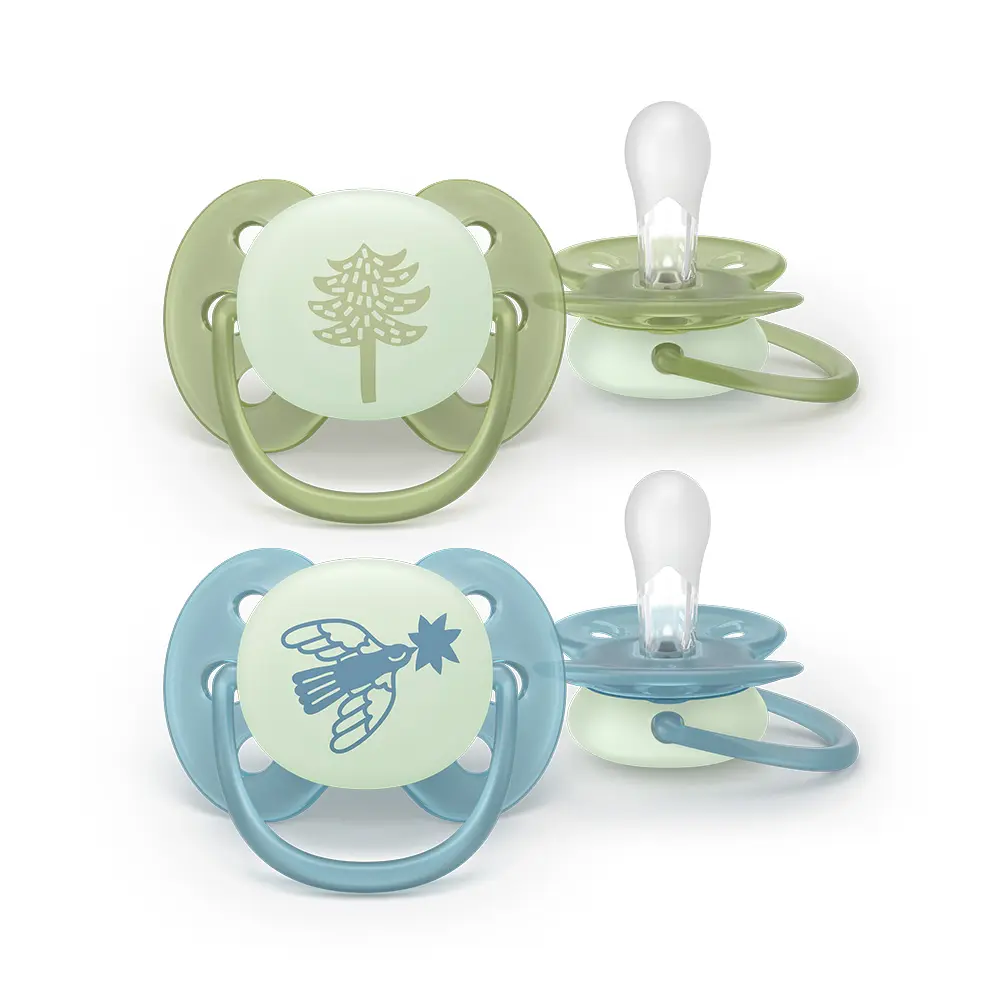 Philips Avent Ultra Soft Nat Sut  18m Grøn Blå