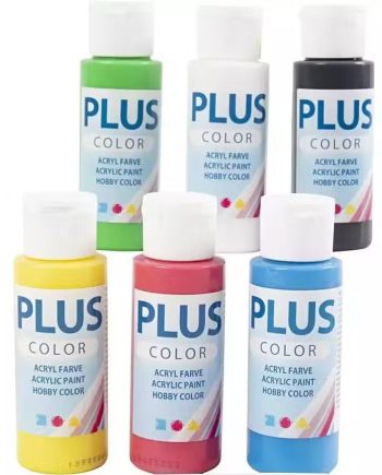 Plus Color Hobbymaling Basis Farver   Pak
