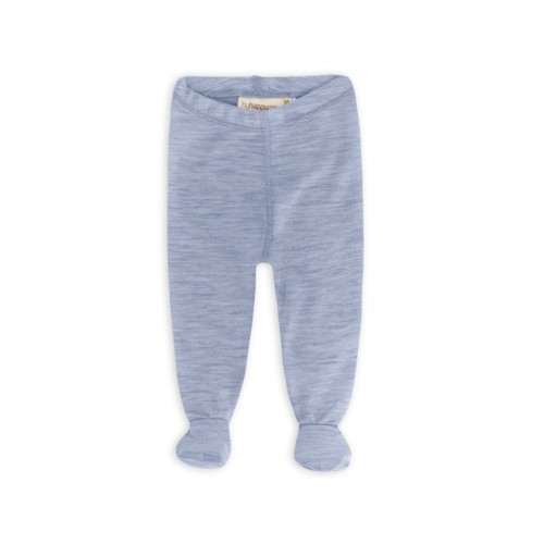 Retro Sparkebuks Med Fod Til Baby    100  økologisk Merino Uld 56 Light Blue Melange