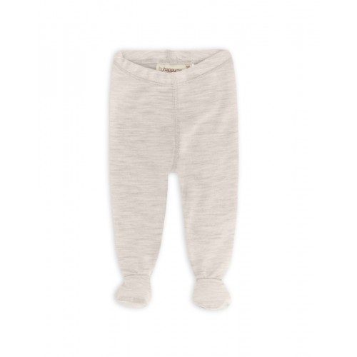 Retro Sparkebuks Med Fod Til Baby    100  økologisk Merino Uld Nature Melange 62
