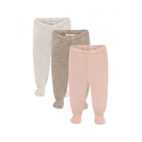 Retro Sparkebuks Med Fod Til Baby    100  økologisk Merino Uld   -pak Rose Melange 62