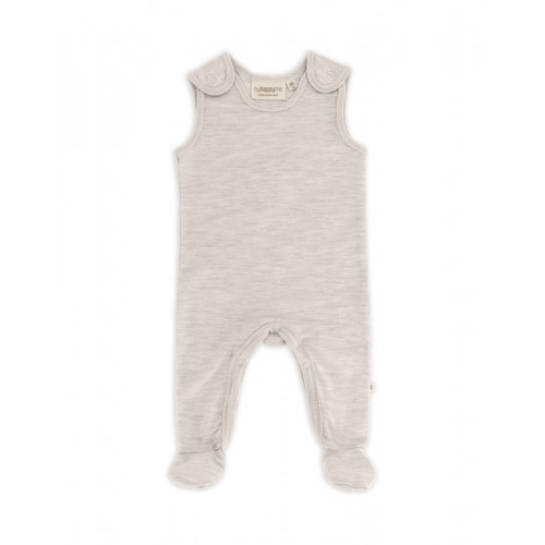 Retro Sparkedragt Med Fod Og Trykknapper På Indersiden Af Benene Til Baby    100  økologisk Merino Uld Nature Melange 62