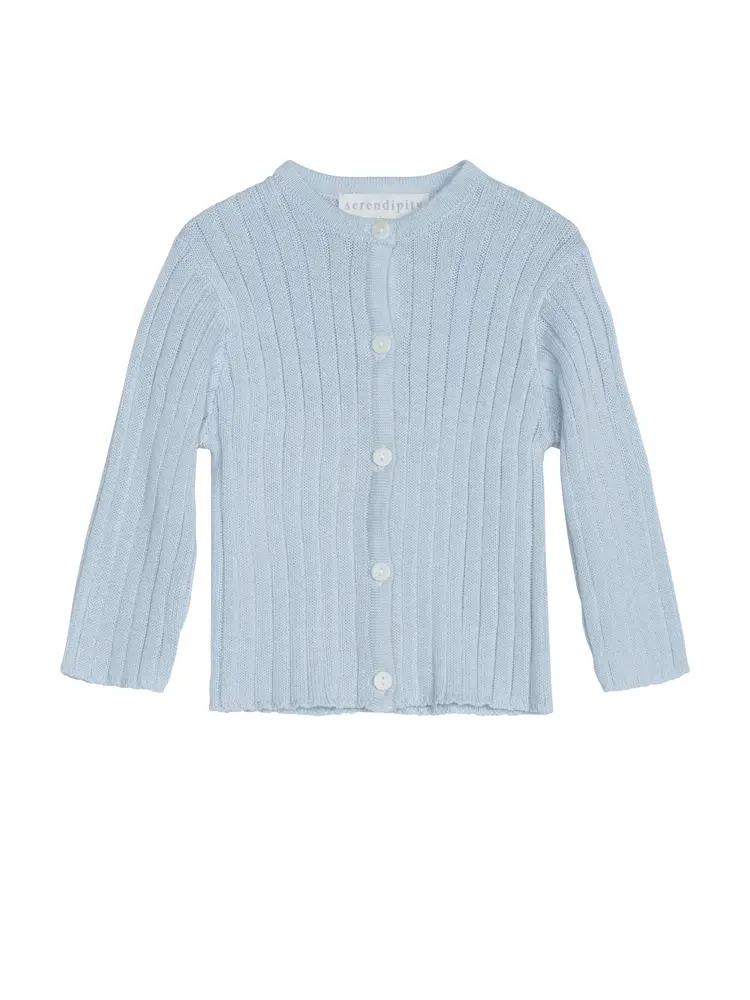 Rib Cardigan Lyseblå 80