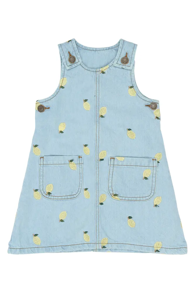 Saja Denim Kjole Light Blue Denim Emb 86