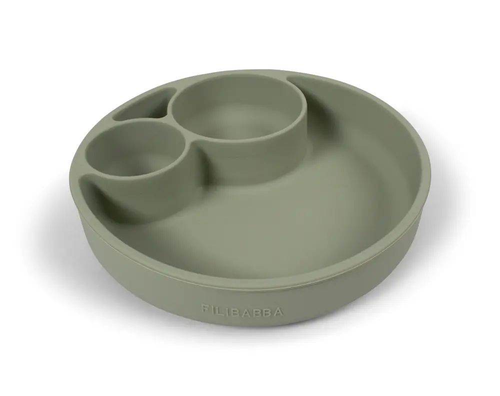 Silikone Tallerken Ruminddelt Green