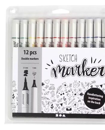 Sketch Marker Tusser Standardfarver 12 Pak