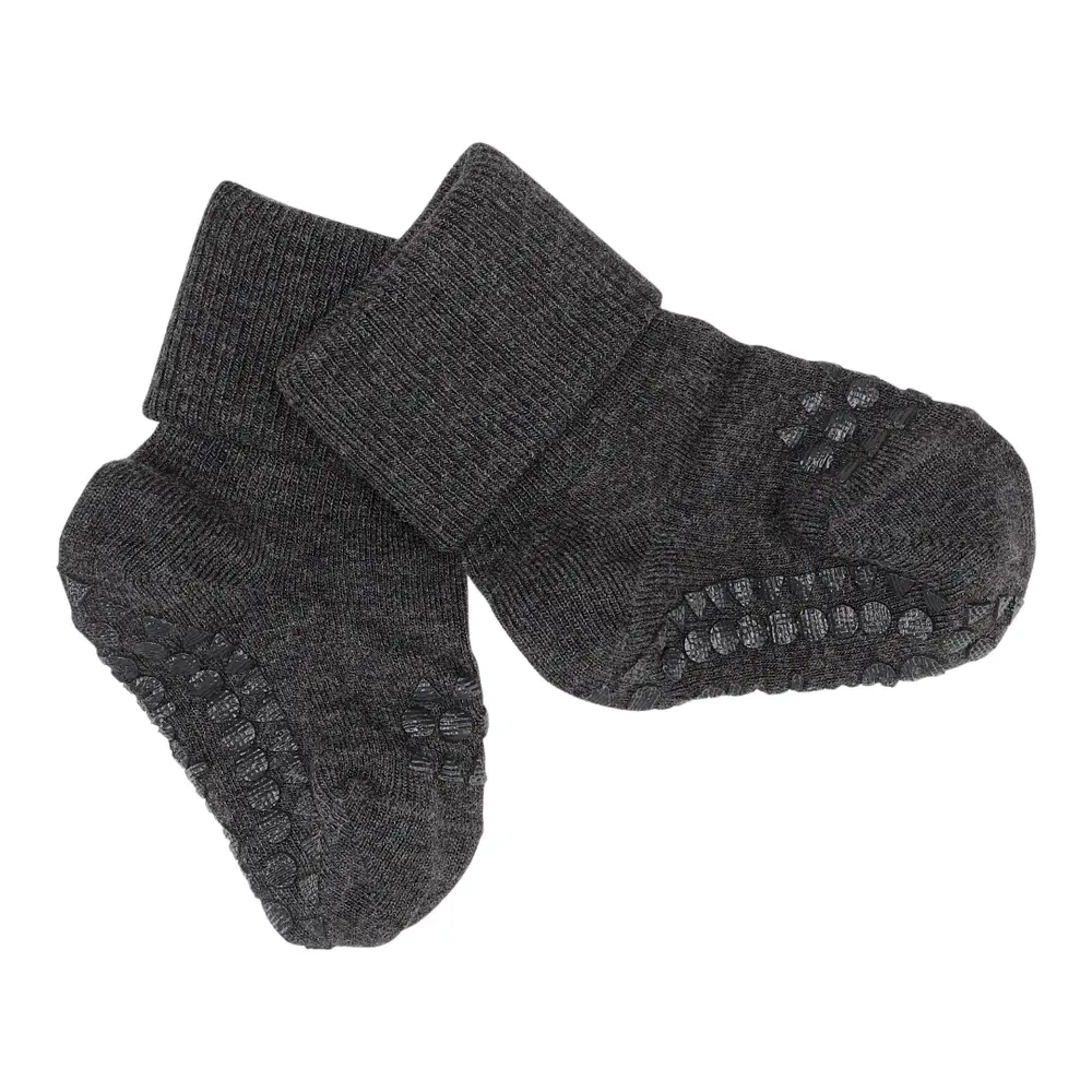 Skridsikre Strømper Bamboo Dark Grey Melange 27 30