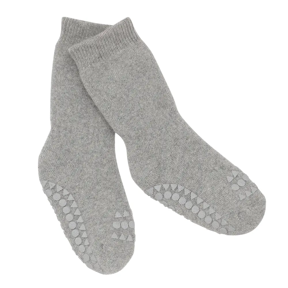 Skridsikre Strømper Terry Bomuld Grey Melange 14 16