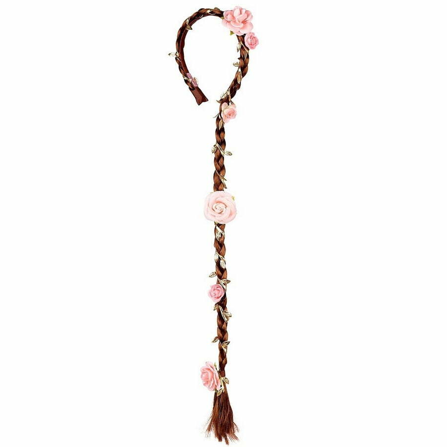 Souza Hårbøjle Med Fletning Og Blomster Brunette