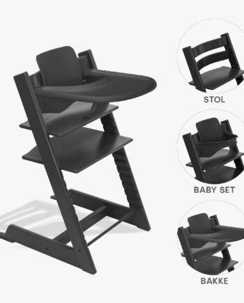 Stokke Tripp Trapp Bundle Højstol  Babyset Og Tray Sort