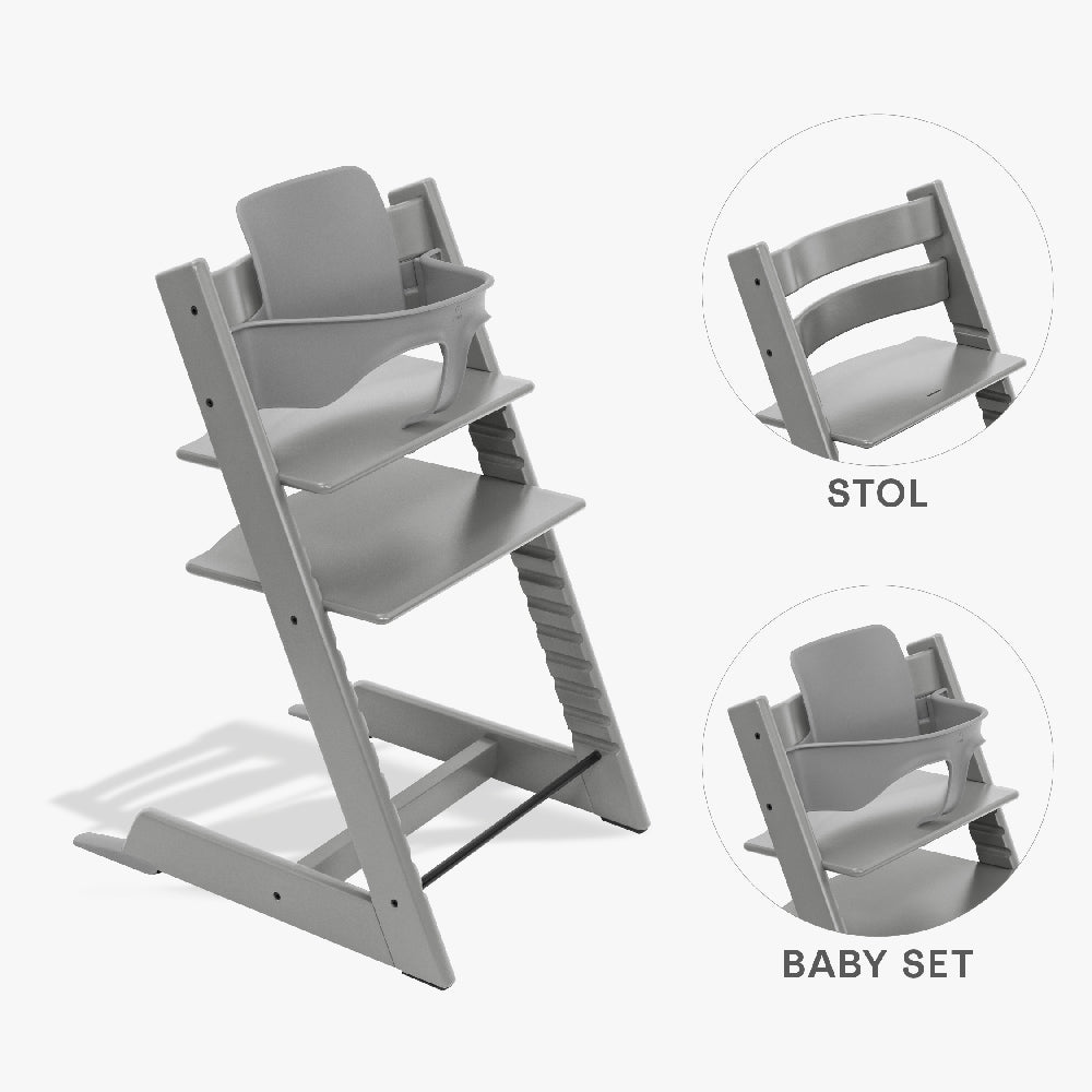 Stokke Tripp Trapp Bundle Højstol Og Babyset Storm Grey