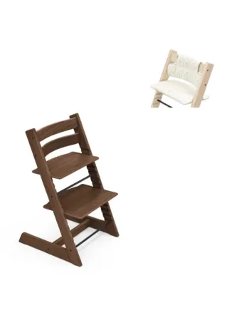 Stokke Tripp Trapp Stol Eg Inkl  Hynde Eg Warm Brown   Nordic Grey