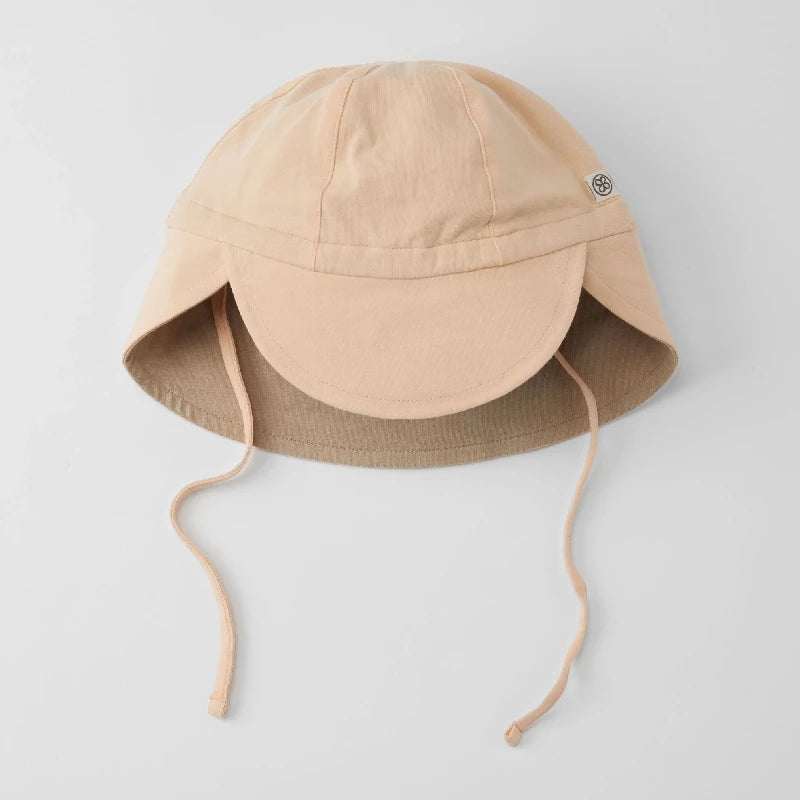 Sun Hat  Reversible  Peachy Summer Sandy Beach   -6m