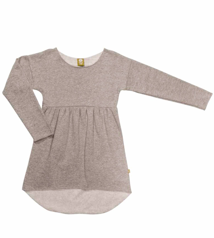 Sweatshirt Kjole Grå Med Rå Kanter