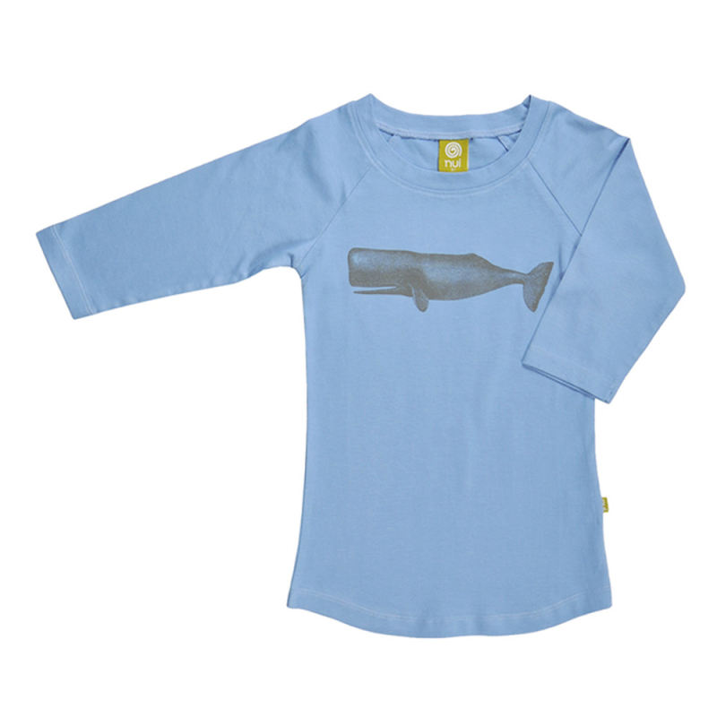 -shirt Med Hvalprint Mellemblå