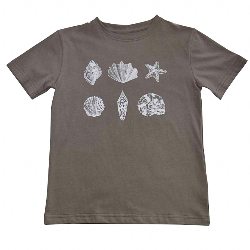 -shirt Med Hvide Strandskaller Brun