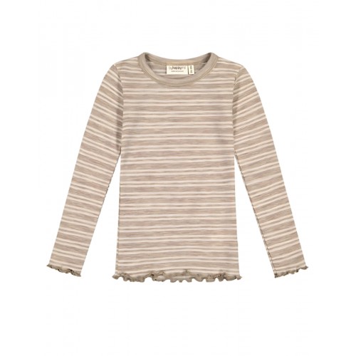 -shirt Med Lange ærmer 100 Merino Uld Oeko-texâ 86 92 Stribe: Beige Nature Melange
