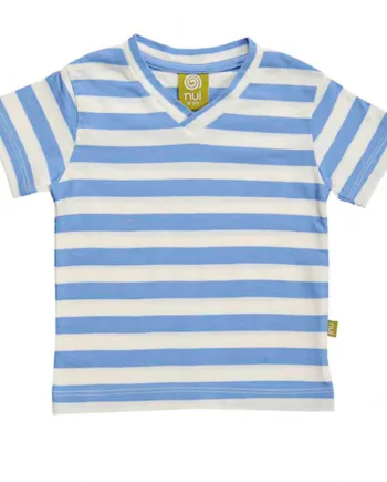 -shirt Med  -hals Blå Stribe