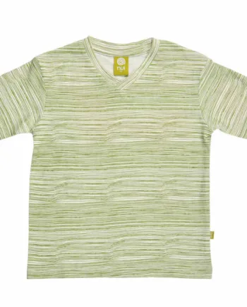 -shirt Med  -hals Grøn Stribe