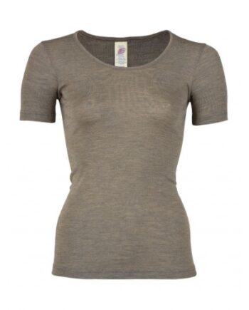 -shirt Til Dame   Uld Og Silke 38 40 Walnut