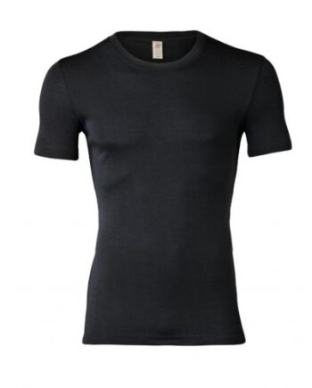 -shirt Til Herre   En Kombination Af 70  Uld Og 30  Silke 46 48 Black