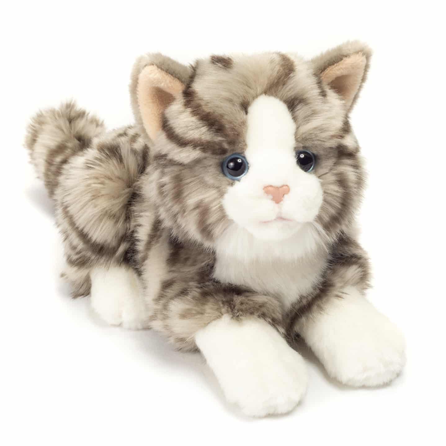 Teddy Hermann Liggende Kat Grå 20 Cm
