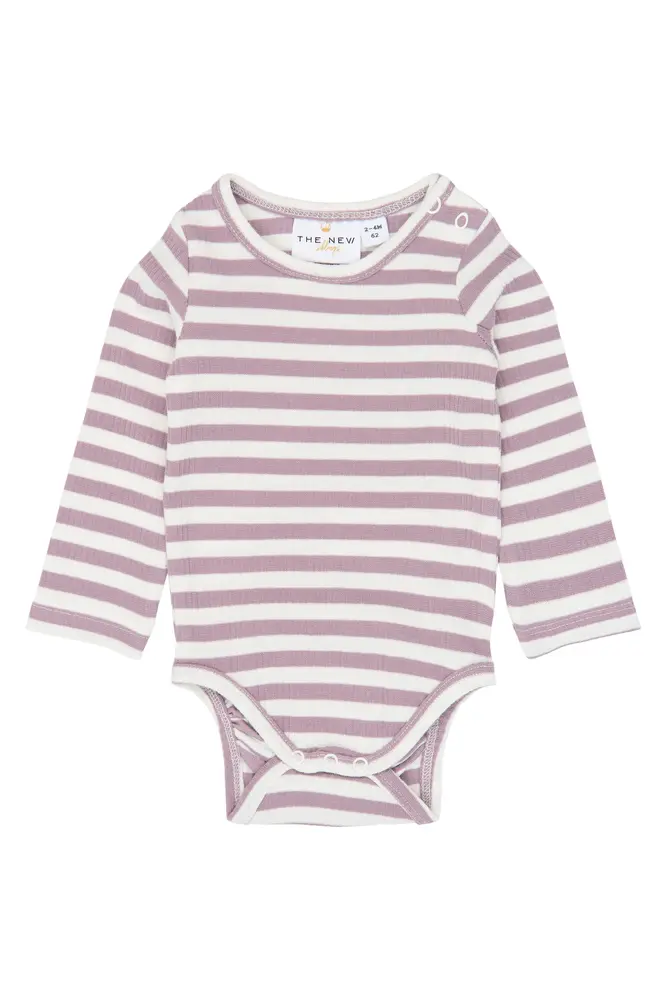 The New Siblings Fro Langærmet Rib Body Elderberry-gardenia Striped Tn 68