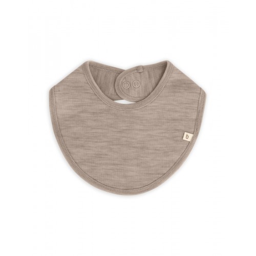 Trekantet Savlesmæk Med Trykknaplukning Til Baby    100  økologisk Merino Uld One Size Beige Melange