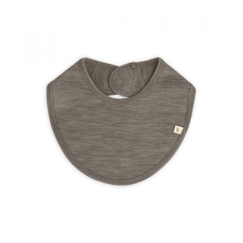Trekantet Savlesmæk Med Trykknaplukning Til Baby    100  økologisk Merino Uld One Size Light Brown Melange