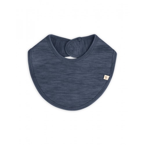 Trekantet Savlesmæk Med Trykknaplukning Til Baby    100  økologisk Merino Uld One Size Navy Melange