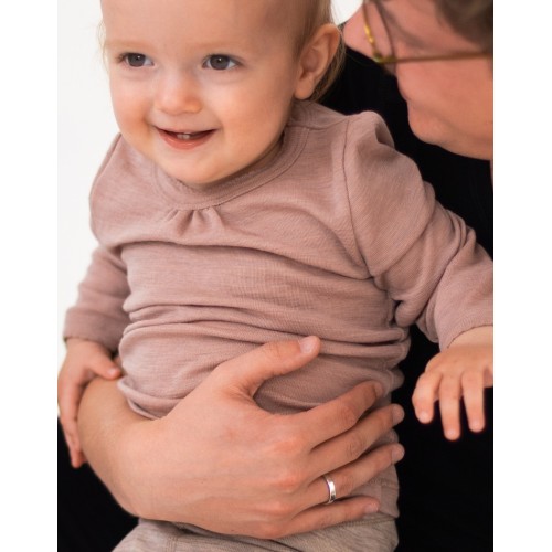 Trøje Med Rynker Ved Halsen   100  Merino Uld  Oeko-texâ  80 Soft Rose