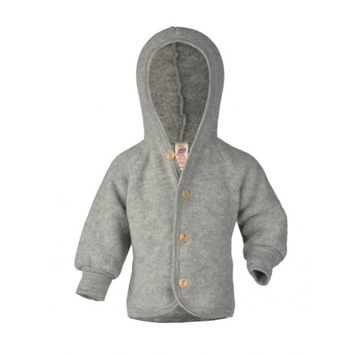 Uldjakke Med Hætte   100  Merino Uld Til Baby 50 56 Light Grey Melange