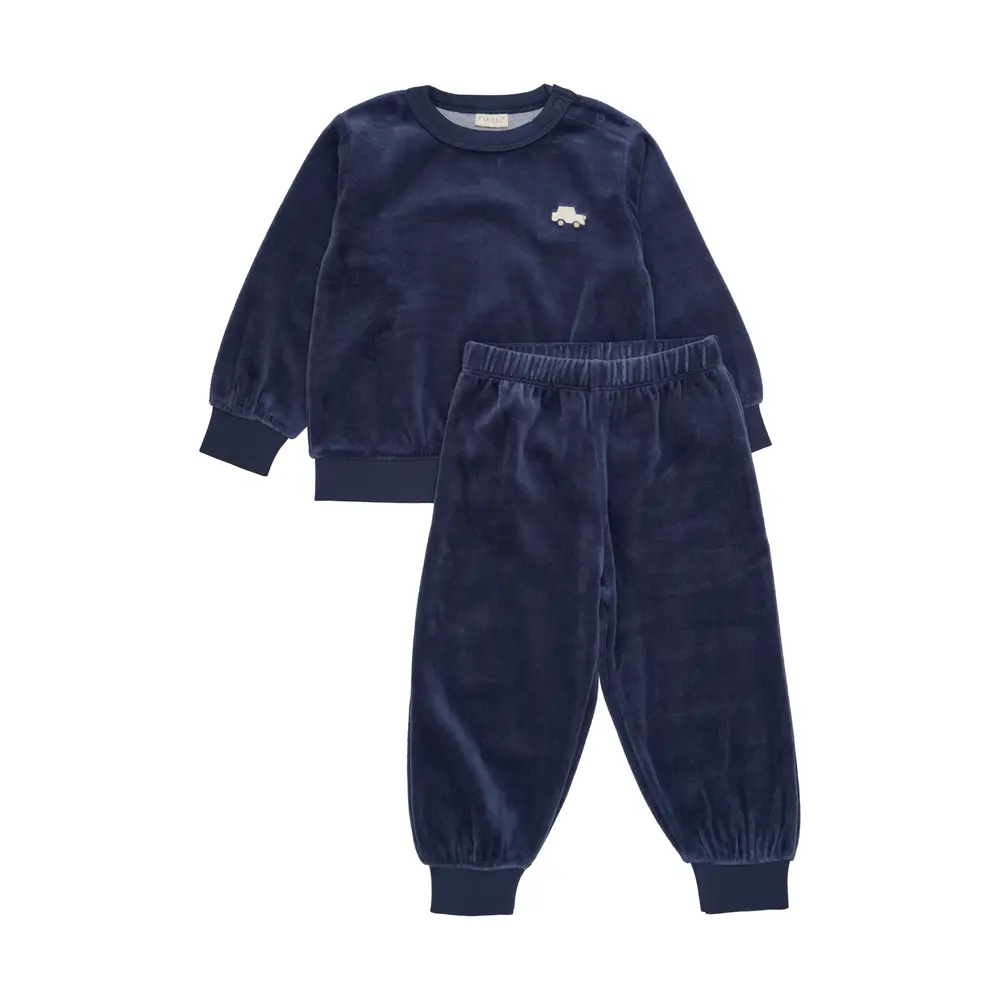 Velour Jogging Sæt Vintage Blue 92