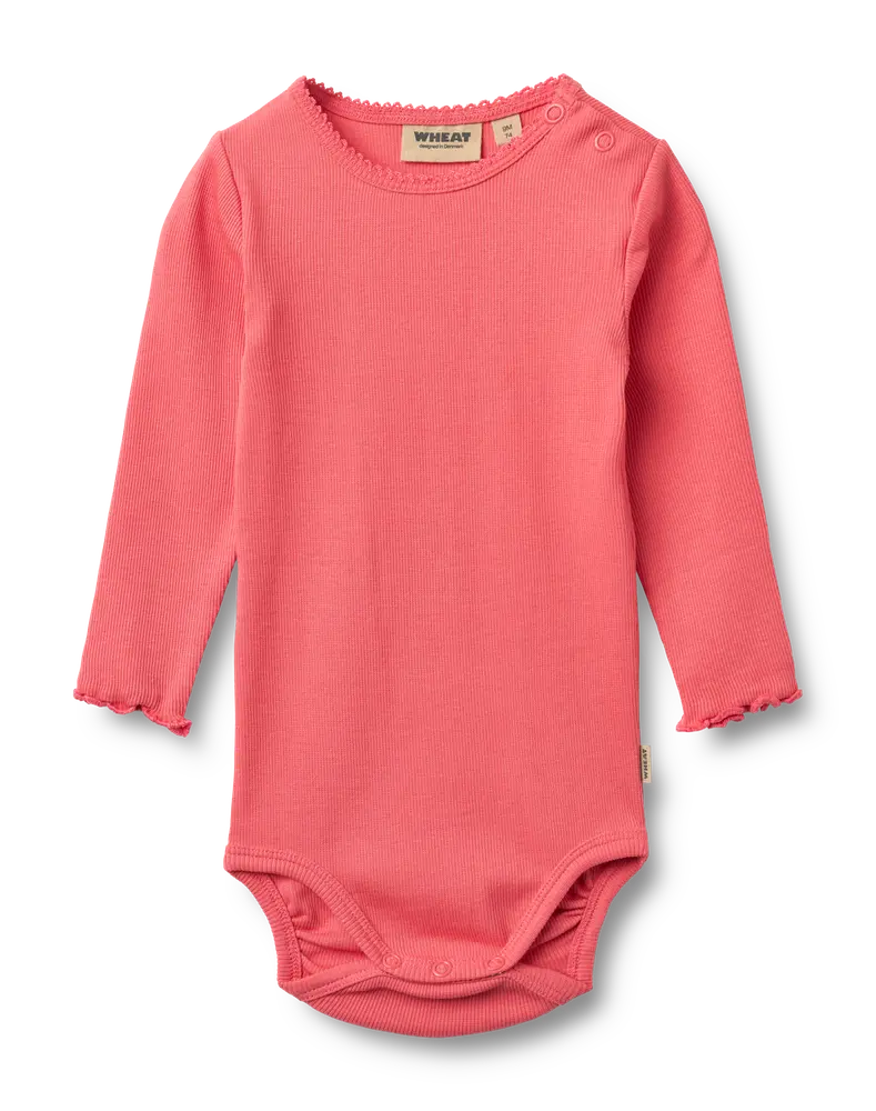 Regitze Langærmet Rib Body Watermelon 74