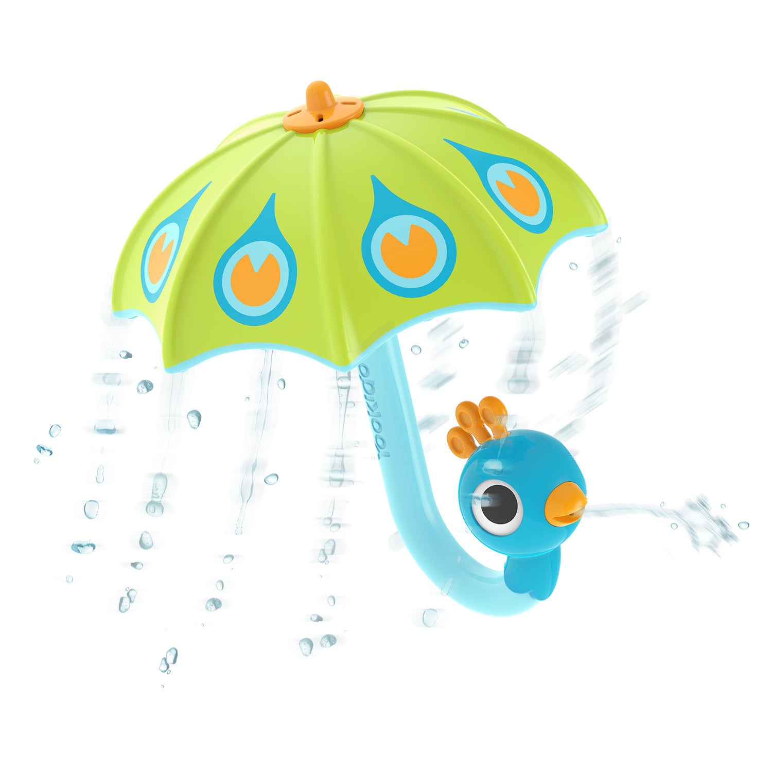 Yookidoo Fill   Rain Peacock Umbrella Green