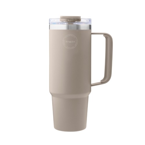 Aya Ida Thermo Cup With Straw To-go Cup 885 Ml Cream Beige