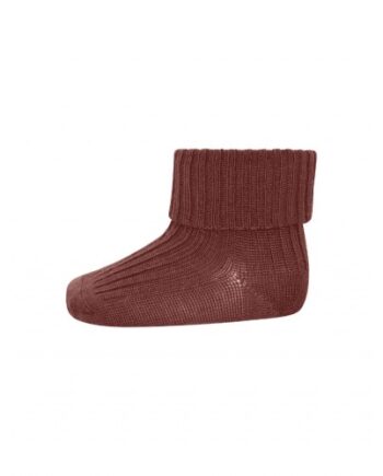 Baby Ankel Strømper   Merino Uld Med Ombuk Hot Chocolate 17 18