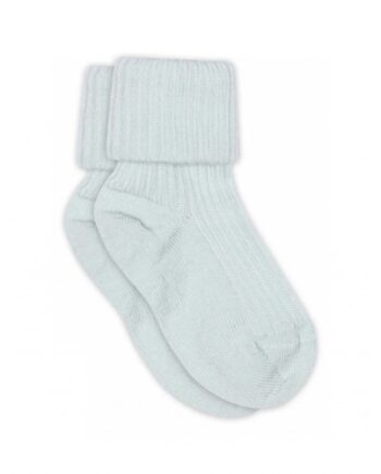 Baby Ankel Strømper   Merino Uld Med Ombuk 15 16 Sky Wave