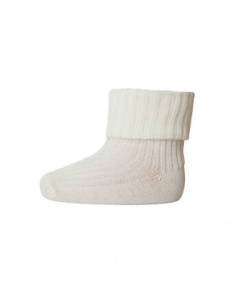 Baby Ankel Strømper   Merino Uld Med Ombuk Snow White 17 18