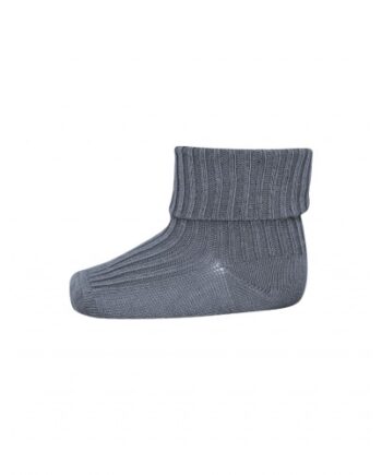 Baby Ankel Strømper   Merino Uld Med Ombuk 15 16 Stone Blue