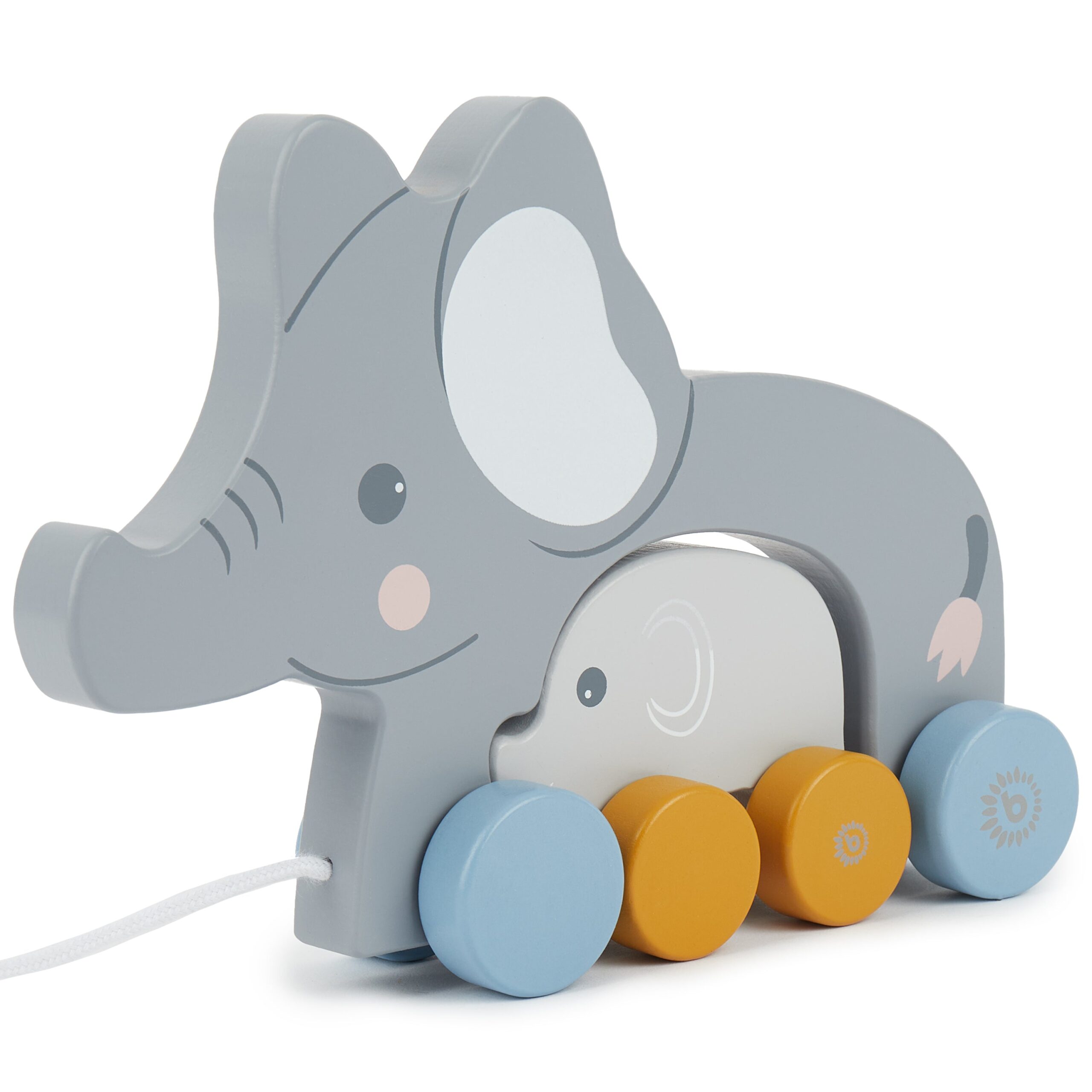 Babynohr Trækkedyr Træ Elefant Med Unge Babynohr Dk