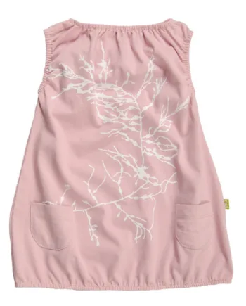 Ballonkjole Støvet Rosa Med Hvidt Print