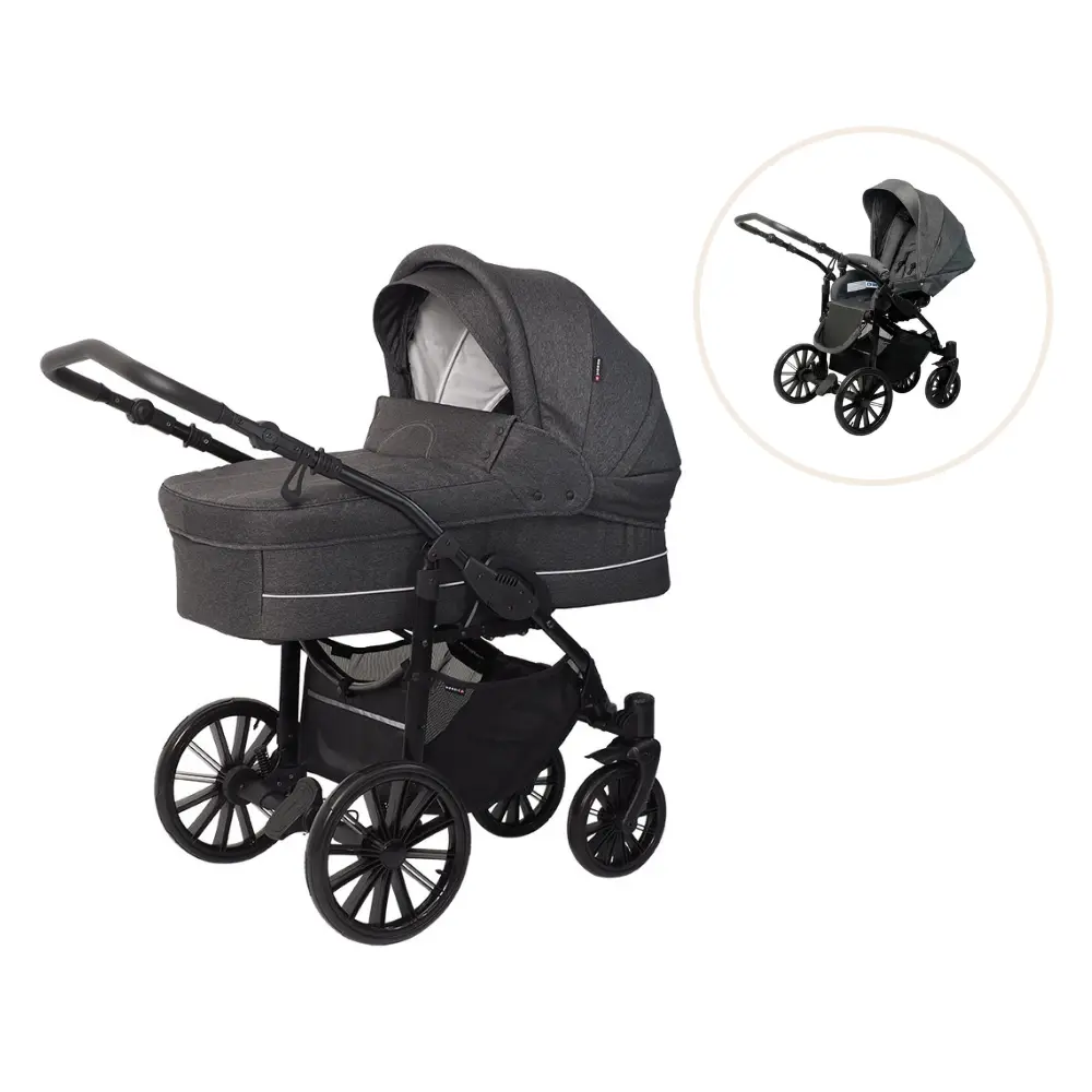 Nordic Lux Inkl  Klapvognssæde Dark Grey Melange