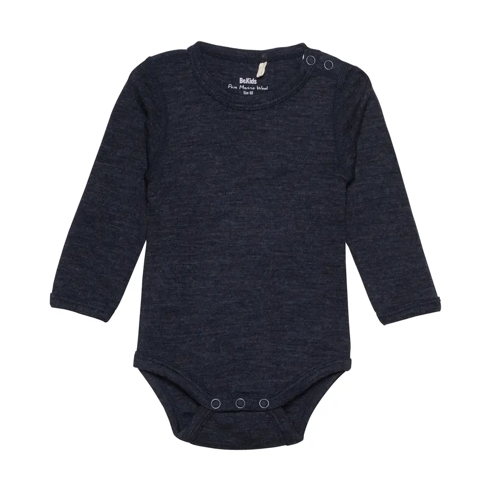 Bekids Uld Body Langærmet Sky Captain Melange 50