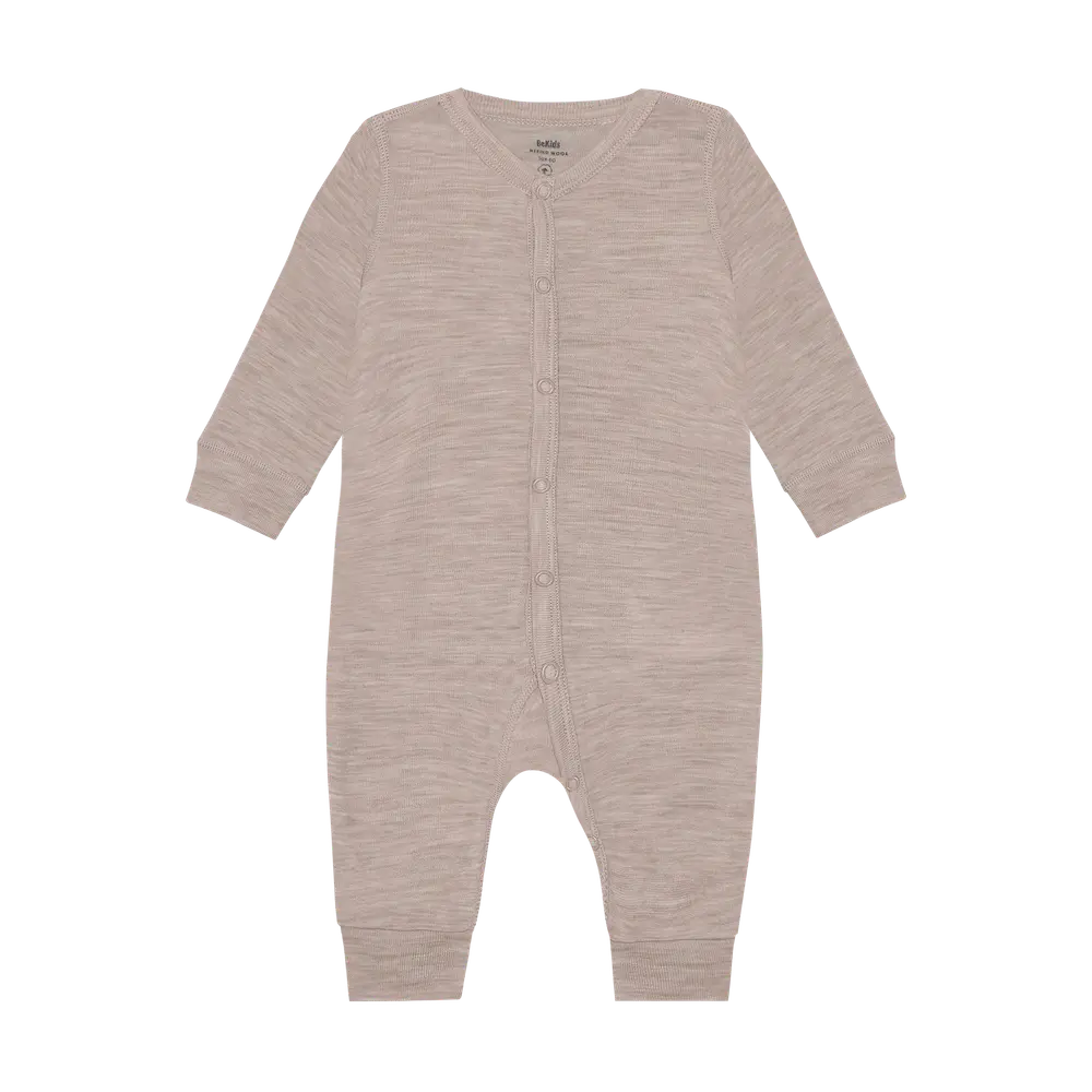 Bekids Uld Jumpsuit Mocha Meringue Melange 60