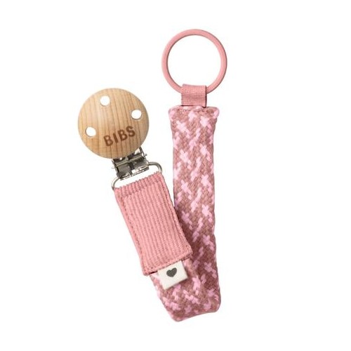 Bibs Paci Braid  Suttesnor  Dusty Pink   Baby Pink
