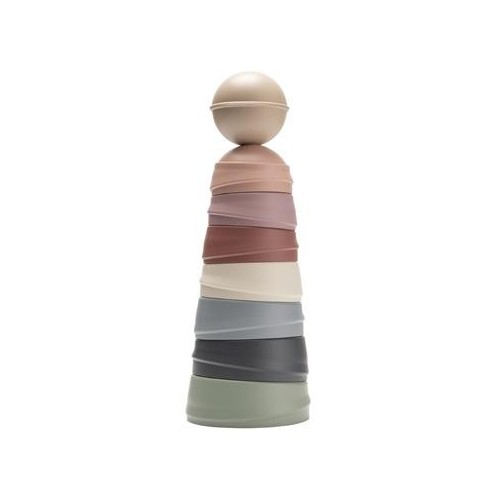 Bibs Wobbly Tower  Stabletårn  Pastel Rainbow